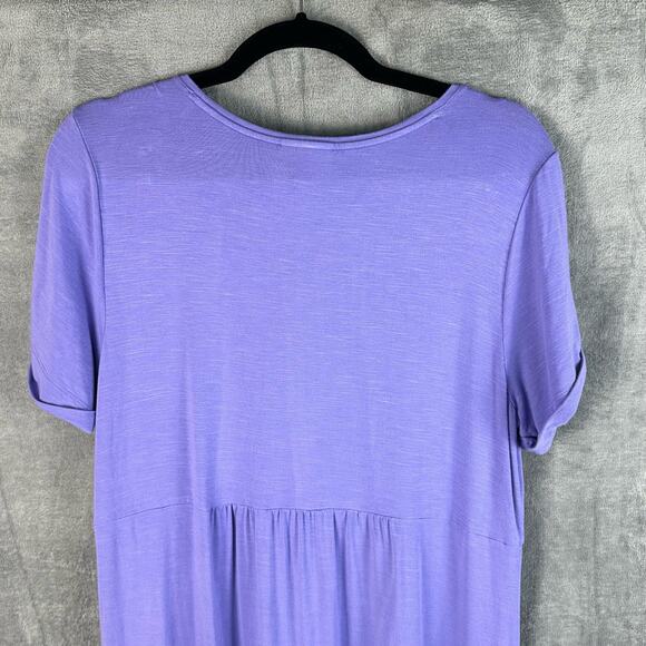 J Jill Dress Womens Med Purple Stretch Pockets Short Sleeve Beach Vacation Boho - Picture 5 of 14